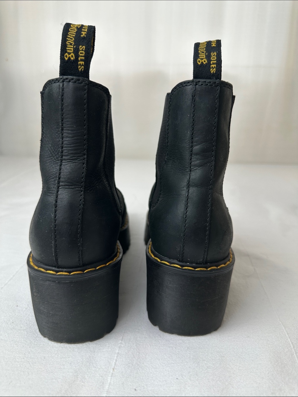 Dr. Martens Black Leather Platform Chelsea Boots - Picture 4 of 7